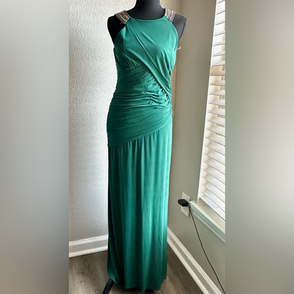 Elegant Green Ruched Laundry Dress